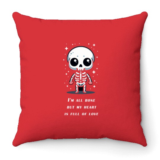 Cute Little Halloween Skeleton Throw Pillows