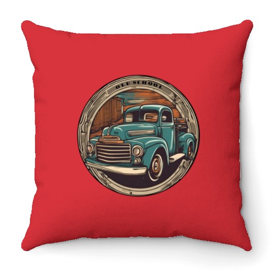 Old School Truck / Oldtimer / Car / Vintage / 60s Throw Pillows