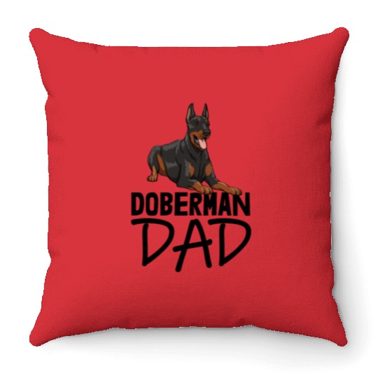 Doberman Dad Throw Pillows