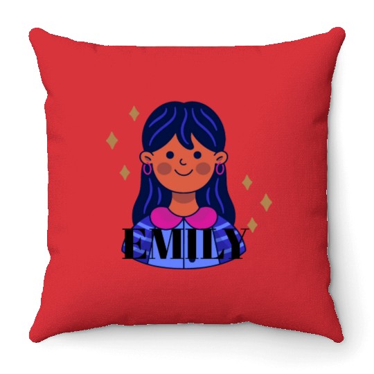emily name Throw Pillows