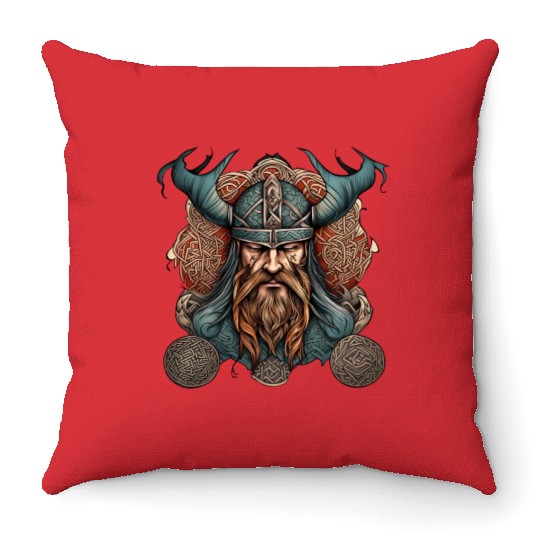 Viking / Odin / Thor / Celtic / Helmet / Nordic Throw Pillows