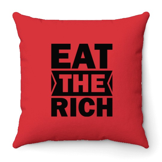 President Shawn Fain Eat The Rich UAW Throw Pillows