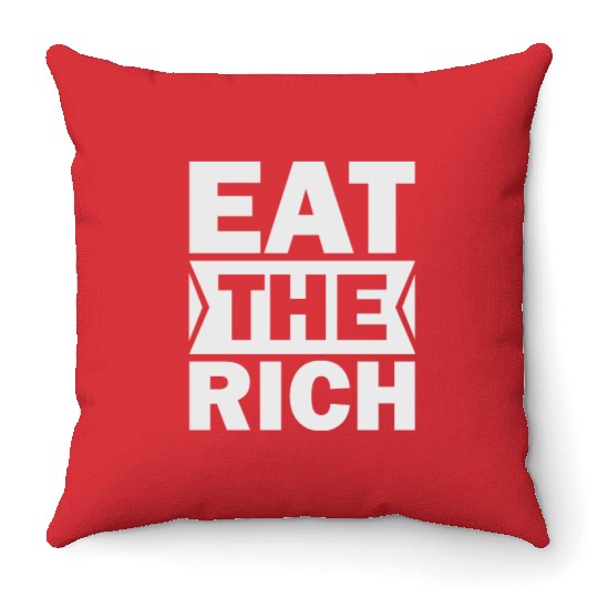 UAW President Eat The Rich Throw Pillows