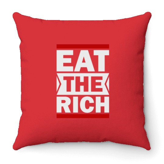 UAW Eat The Rich Throw Pillows