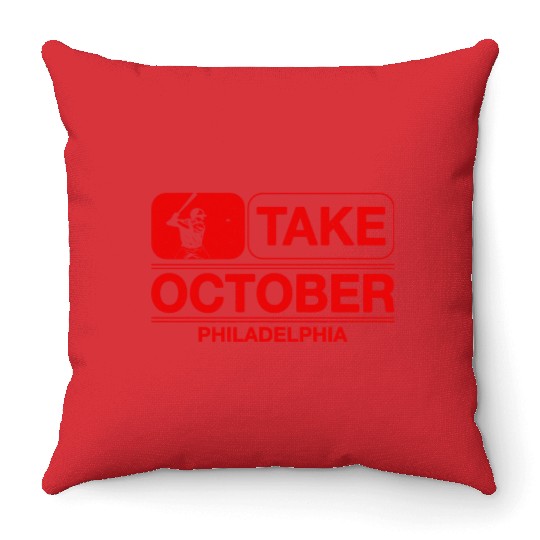 Vintage Philly Take October Philadelphia Throw Pillows