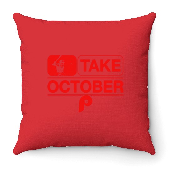 Vintage Philadelphia Take October Philly Throw Pillows