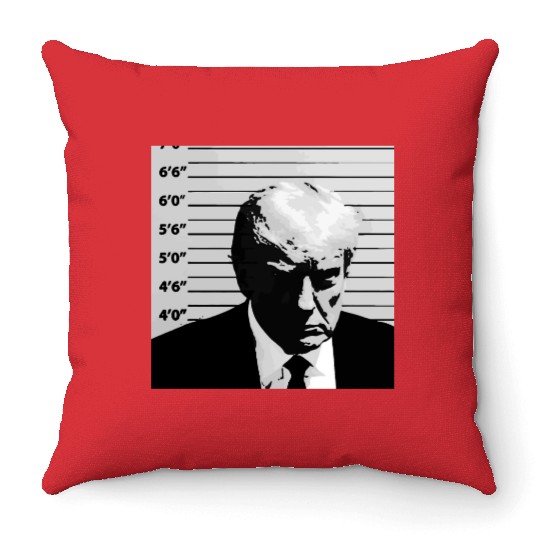 Official Trump Mugshot, Real Trump Mugshot Throw Pillows