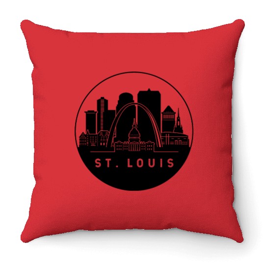 St. Louis Missouri Skyline Throw Pillows