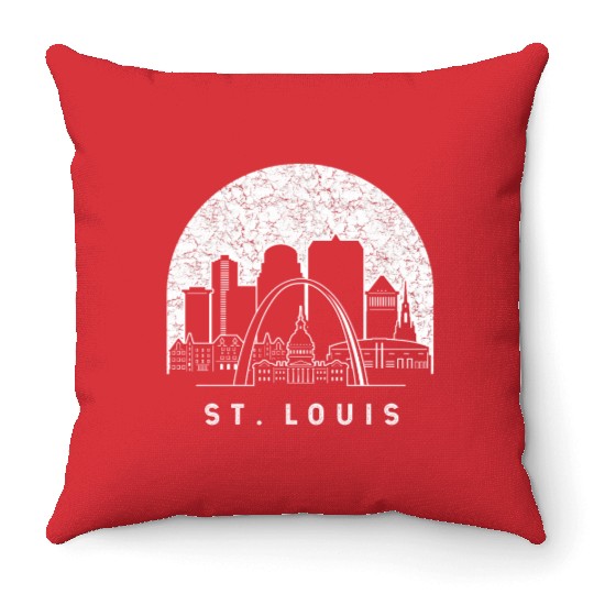 St. Louis Missouri Skyline Throw Pillows