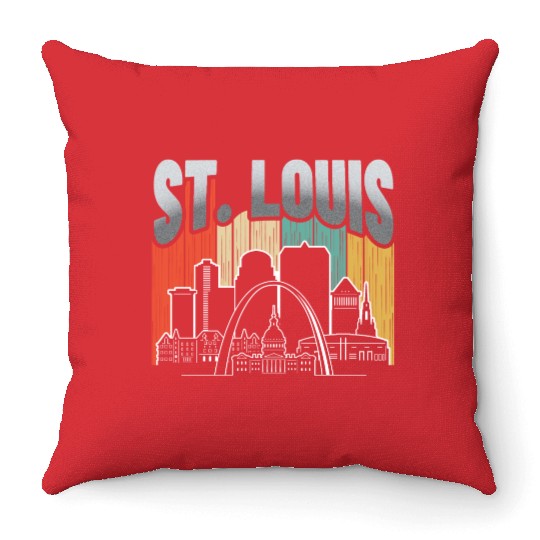 St. Louis Missouri Vintage Throw Pillows