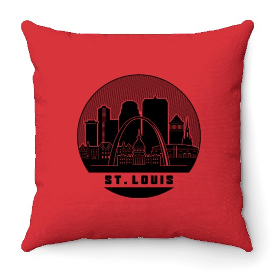 St. Louis Missouri Skyline Throw Pillows