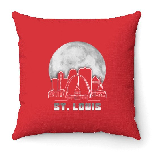 St. Louis Missouri Full Moon Throw Pillows