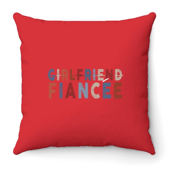 Girlfriend Fiancee Couple Engagement Engaged Throw Pillows