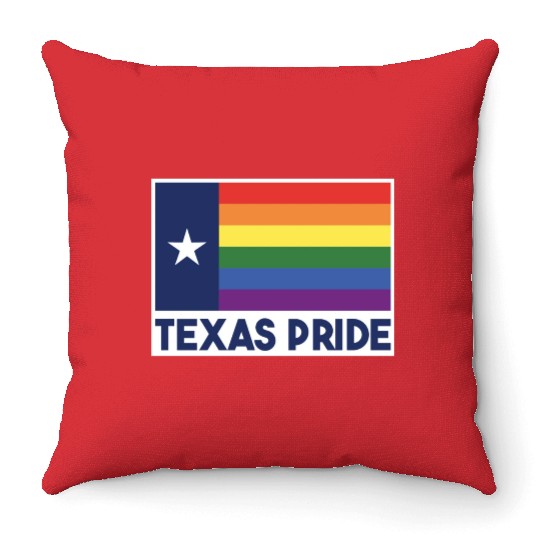 Texas Flag Rainbow Design for proud LGBT+ Texan Throw Pillows