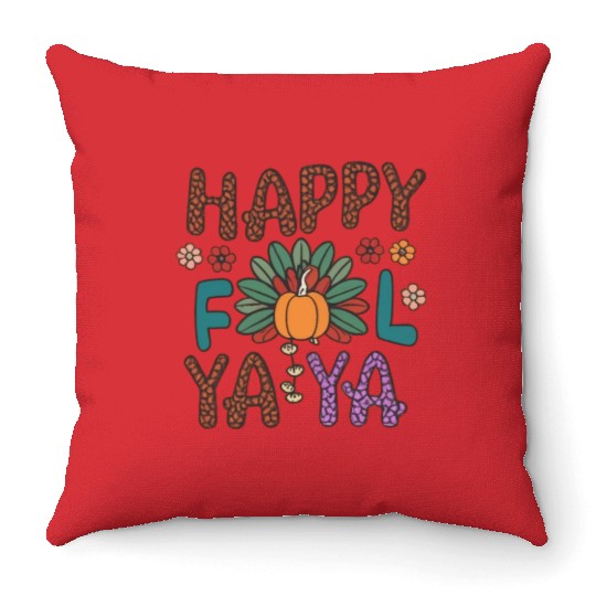 Happy Fall Ya thanksgiving Throw Pillows Design Autumn