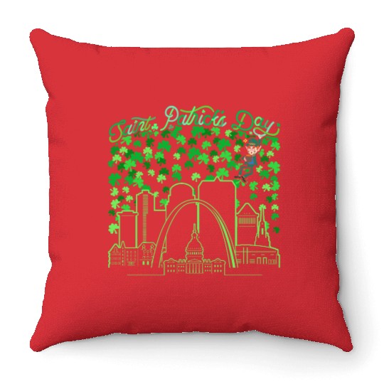 St. Louis Missouri Saint Patrick's Day Throw Pillows