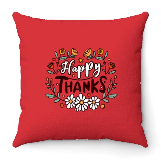 Happy Fall Ya All Thanksgiving Autumn Design Throw Pillows