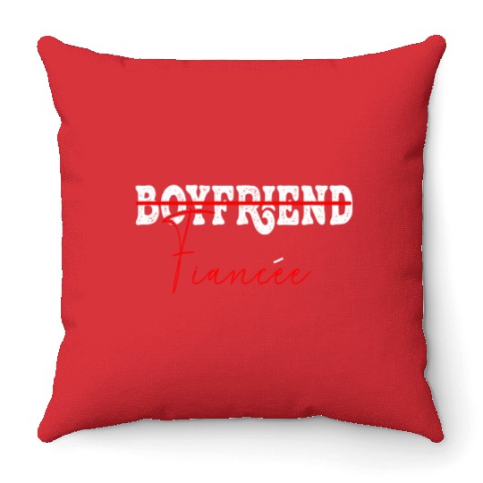 Couple Engagement Engaged Men Funny Fiancee Throw Pillows