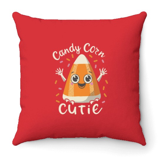 candy corn cutie Halloween Gift Throw Pillows