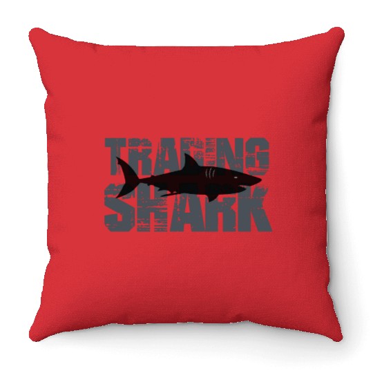 Trading Shark Throw Pillows