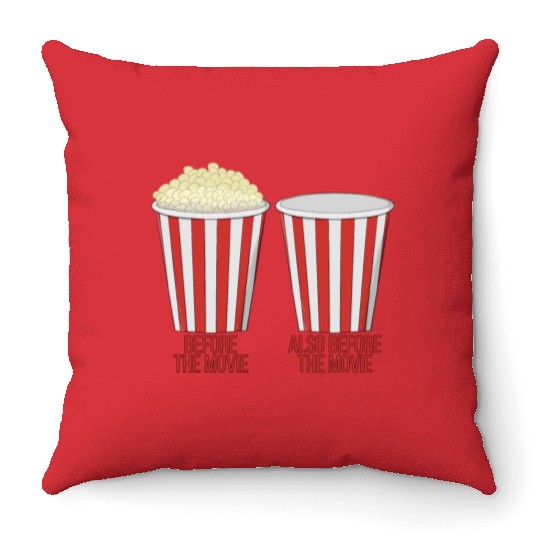 Popcorn at the cinema Throw Pillows