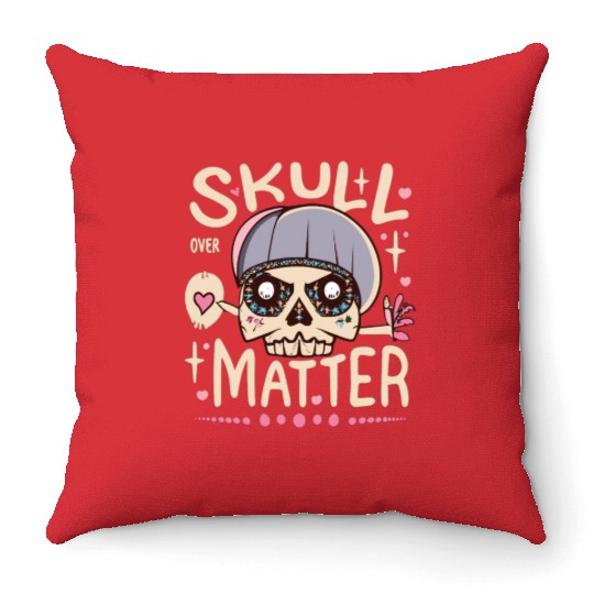 Totenkopf Skull Skulls Totenschädel Spruch Throw Pillows