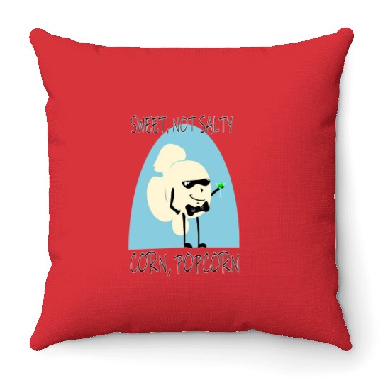 Sweet Popcorn Funny Pop Culture Cartoon Parody Throw Pillows