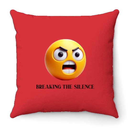 Angry Shouting Face Throw Pillows
