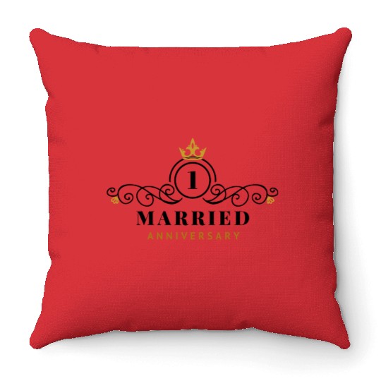 Celebrate your 1st Wedding Anniversary Throw Pillows