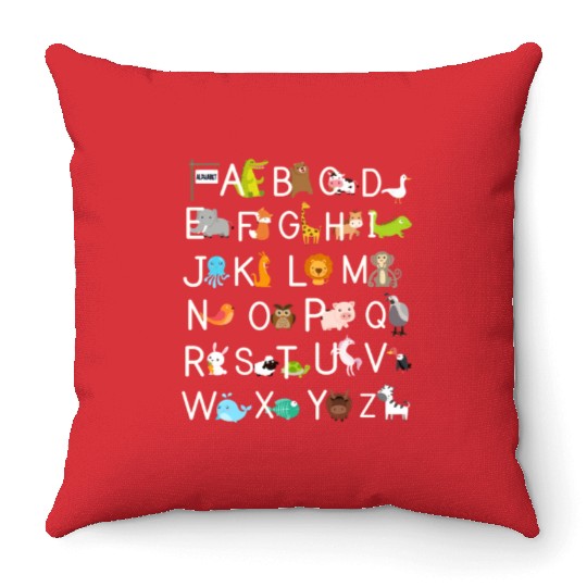 Kindergarten teacher funny Alphabet Throw Pillows