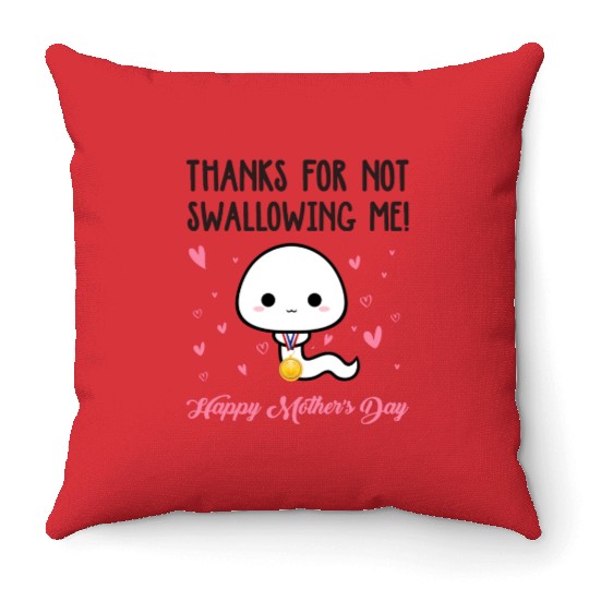 Funny Mother's Day Stickers Throw Pillows