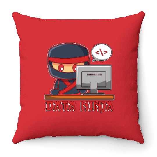 Data Mining Data Ninja Programmer Machine Learning Throw Pillows