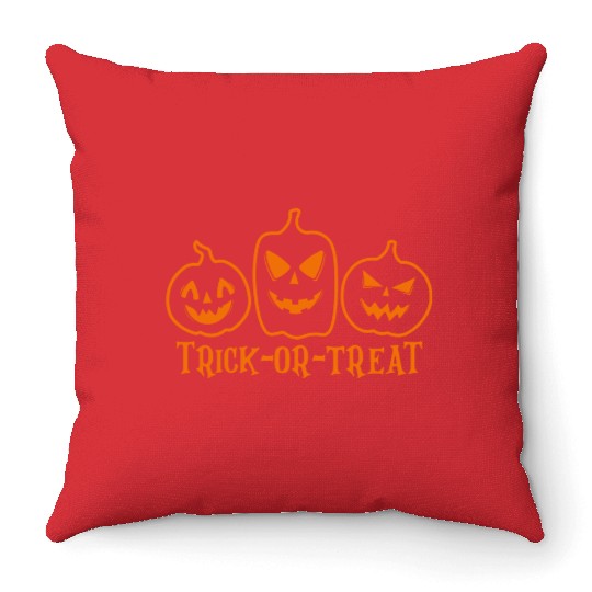 Trick or treat Throw Pillows