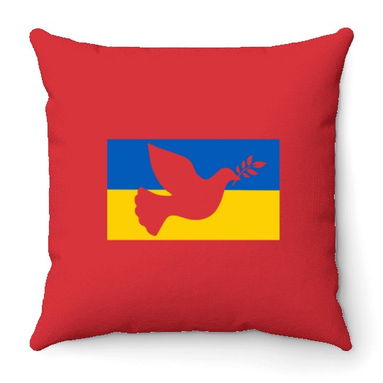 Ukraine Peace Bird Throw Pillows