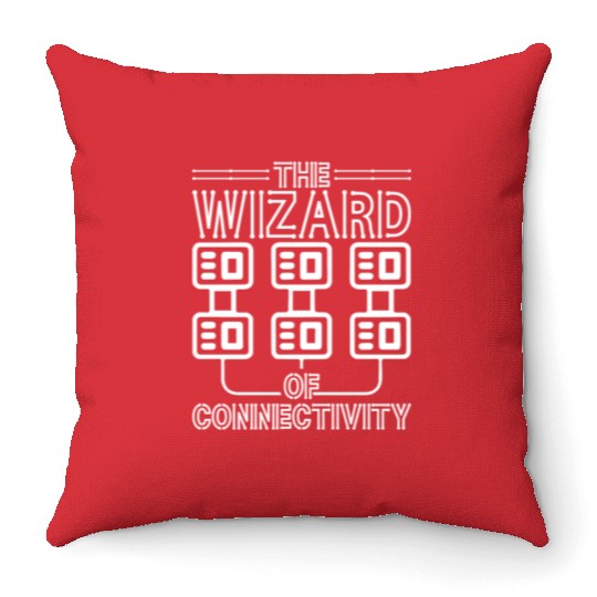Network Admin The Wizard Of Connectivity Throw Pillows