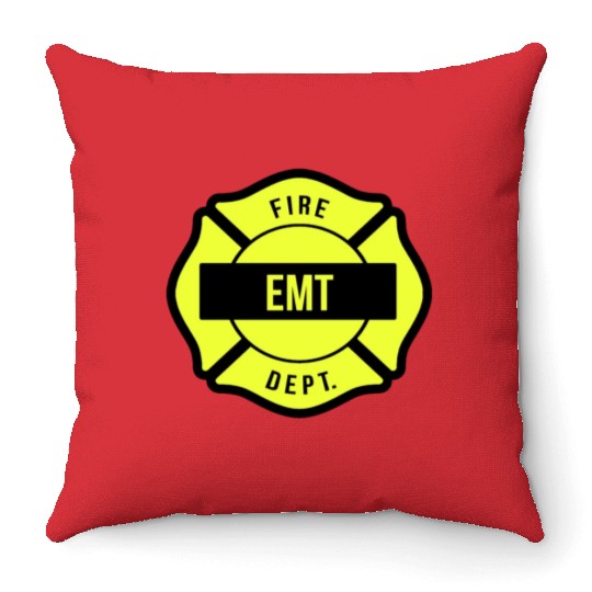 EMT emergency medical technician Throw Pillows