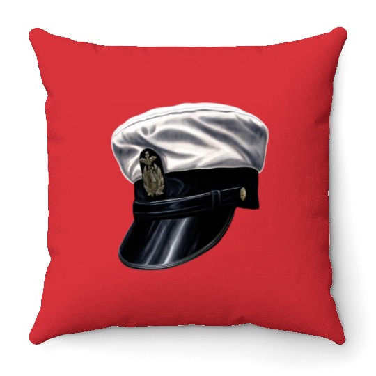 Sailor Cap Sailor's Hat Boat Captain Cap Boating Throw Pillows