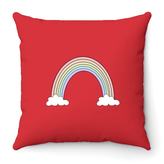 Pastel Rainbow Love Throw Pillows
