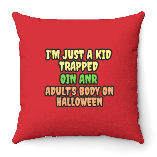 i'm just a kid trapped in an adult's body Throw Pillows