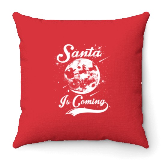 Santa is Coming Throw Pillows