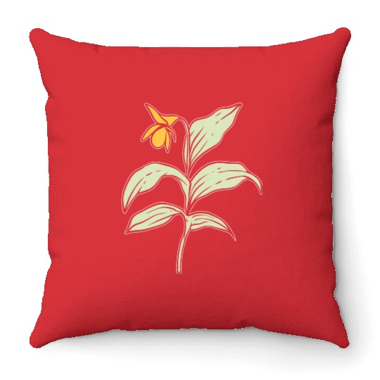 Yellow Orchid Plants Lover Gift Throw Pillows
