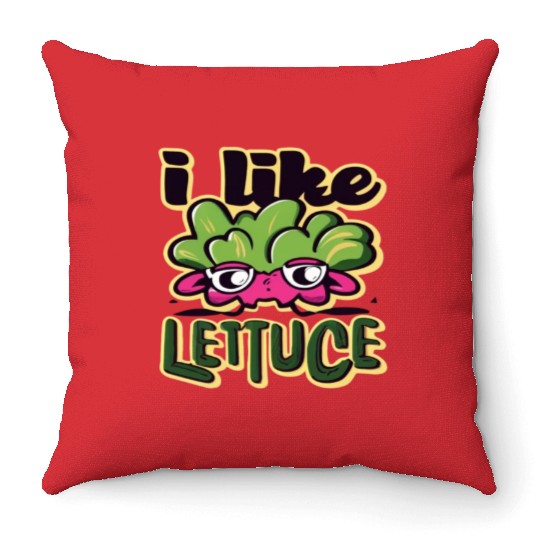 I Like Lettuce Throw Pillows