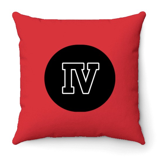 Written Greek Number 4 - Age Four Throw Pillows