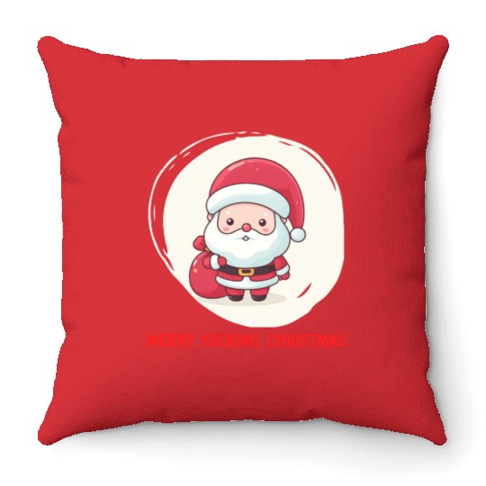Cute Bad Santa Throw Pillows