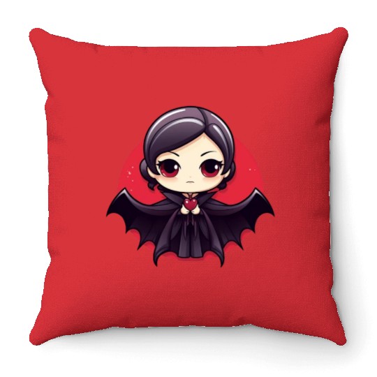 Vampire in love Halloween Throw Pillows