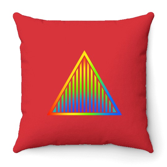 Bright rainbow style triangle Throw Pillows