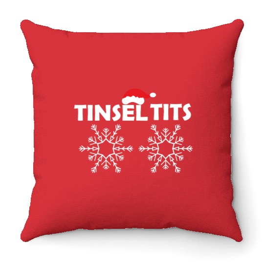 Tinsel Tits Throw Pillows