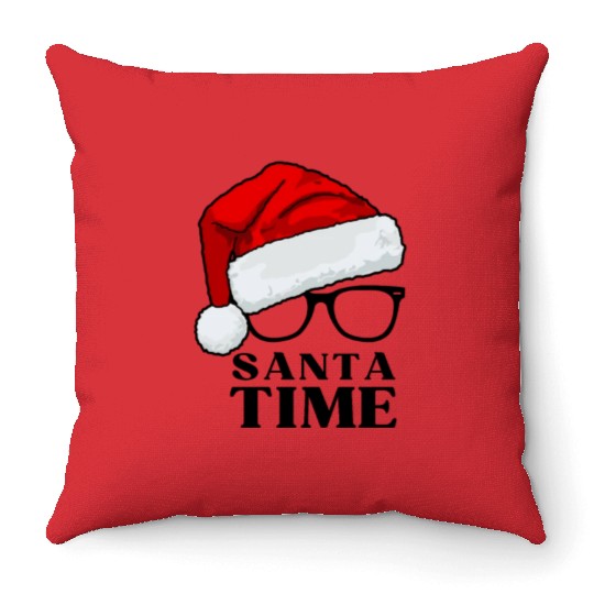 SANTA TIME - Festive Santa Claus design Throw Pillows
