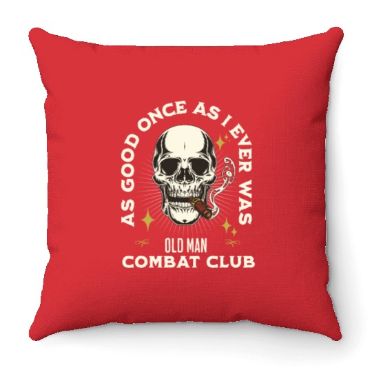 Funny Jiu Jitsu Old Man Combat Club Martial Arts Throw Pillows