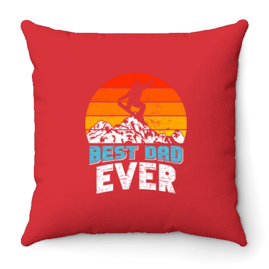 Snowboarder Best Dad Ever Snowboarding Freestyle Throw Pillows